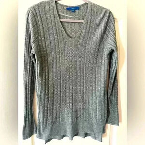 APT. 9 Gray Acrylic Sweater Ribbed Women’s Size Medium